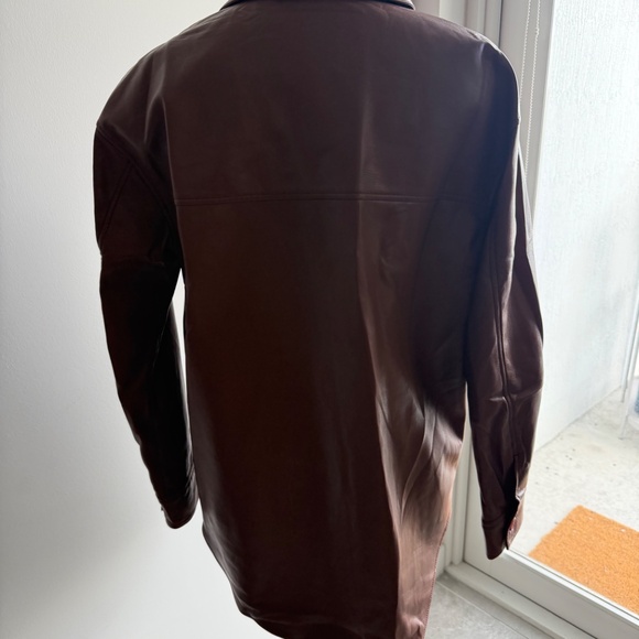 Aritzia Wilfred Vegan Leather Shirt Jacket Size Medium - Picture 2 of 6